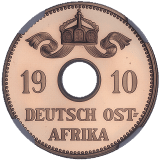 German East Africa German East Africa 10 hellers, 1908-1914 coin 1
