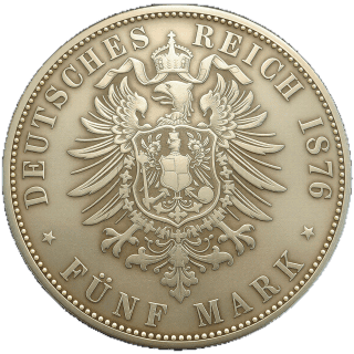 German Empire German Empire 5 mark, 1875-1876 coin 2