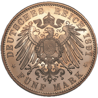 German Empire German Empire 5 mark, 1891 coin 2