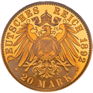German Empire German Empire 20 mark, 1892 coin 2