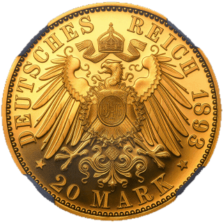 German Empire German Empire 20 mark, 1893 coin 2