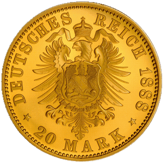 German Empire German Empire 20 mark, 1888 coin 2