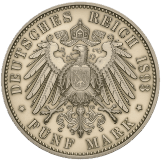 German Empire German Empire 5 mark, 1891-1902 coin 2