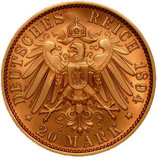 German Empire German Empire 20 mark, 1894-1895 coin 2