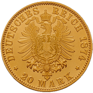 German Empire German Empire 20 mark, 1874 coin 2
