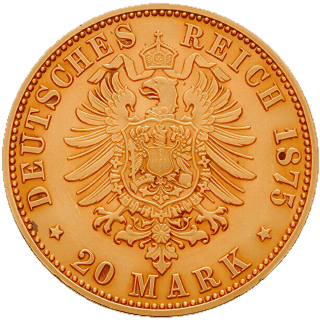 German Empire German Empire 20 mark, 1875 coin 2
