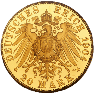 German Empire German Empire 20 mark, 1904 coin 2