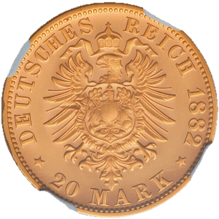 German Empire German Empire 20 mark, 1882 coin 2