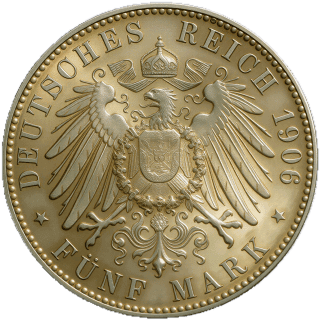 German Empire German Empire 5 mark, 1906 coin 2