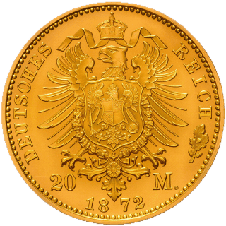 German Empire German Empire 20 mark, 1872 coin 2