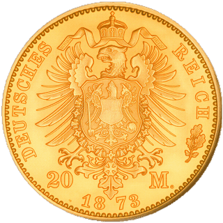 German Empire German Empire 20 mark, 1873 coin 2