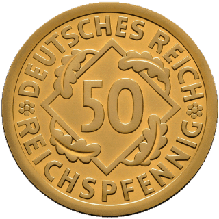 Germany Germany 50 reichspfennig, 1924-1925 coin 1