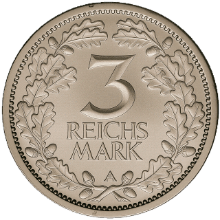 Germany Germany 3 reichsmark, 1931-1933 coin 2