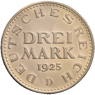 Germany Germany 3 mark, 1924-1925 coin 1