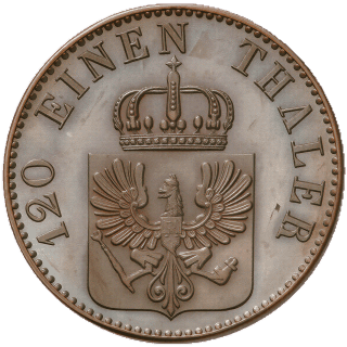 Prussia Prussia 3 pfennig, 1846-1856 coin 1