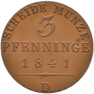 Prussia Prussia 3 pfennig, 1841-1842 coin 2
