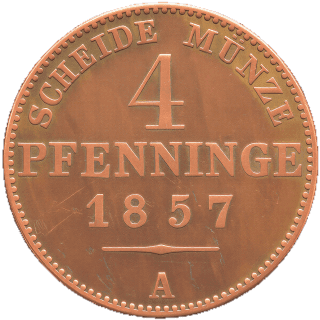 Prussia Prussia 4 pfennig, 1857-1860 coin 2