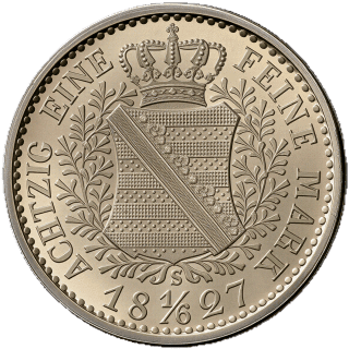 Saxony Saxony ⅙ thaler, 1827-1828 coin 2