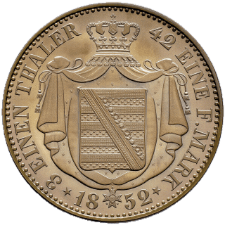 Saxony Saxony ⅓ thaler, 1852-1854 coin 2