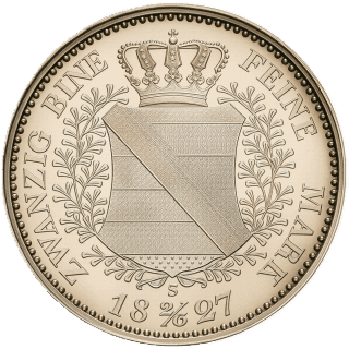 Saxony Saxony ⅔ thaler, 1827-1828 coin 2