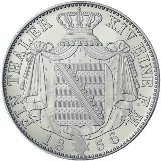 Saxony Saxony 1 thaler, 1855-1856 coin 2