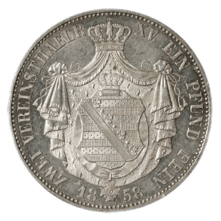 Saxony Saxony 2 vereinsthaler, 1858 coin 2