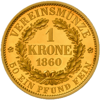 Saxony Saxony 1 krone, 1857-1871 coin 2