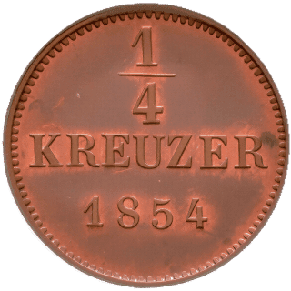 Württemberg Württemberg ¼ kreuzer, 1842-1856 coin 2