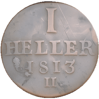 Saxony Saxony 1 heller, 1813 coin 2
