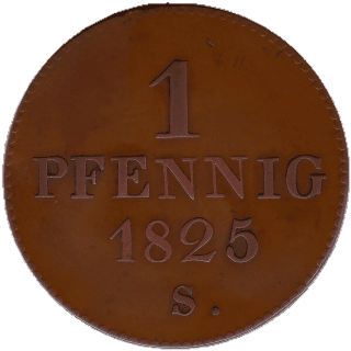 Saxony Saxony 1 pfennig, 1825 coin 2