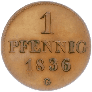 Saxony Saxony 1 pfennig, 1836-1838 coin 2