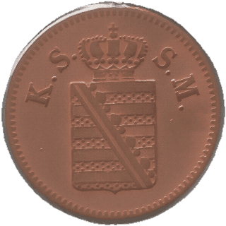 Saxony Saxony 1 pfennig, 1855-1859 coin 1