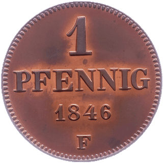 Saxony Saxony 1 pfennig, 1841-1854 coin 2