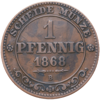 Saxony Saxony 1 pfennig, 1862-1873 coin 2