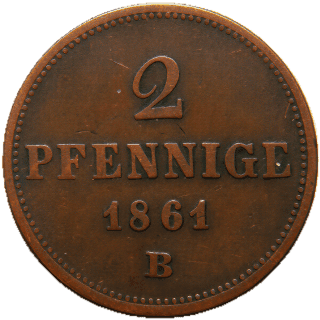 Saxony Saxony 2 pfennig, 1861 coin 2