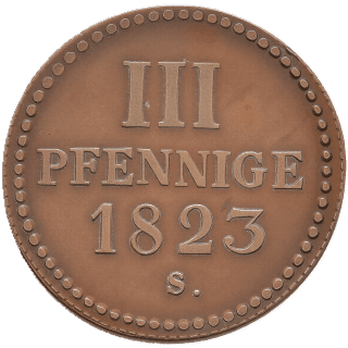 Saxony Saxony 3 pfennig, 1807-1824 coin 2