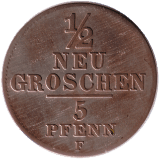 Saxony Saxony ½ neugroschen, 1841-1856 coin 2