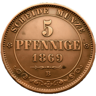 Saxony Saxony 5 pfennig, 1862-1869 coin 2