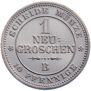 Saxony Saxony 1 neugroschen, 1863-1867 coin 2