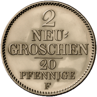 Saxony Saxony 2 neugroschen, 1841-1856 coin 2