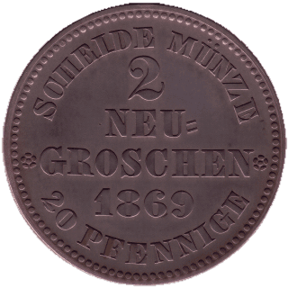 Saxony Saxony 2 neugroschen, 1868-1873 coin 2