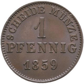 Hessen-Darmstadt Hessen-Darmstadt 1 pfennig, 1857-1872 coin 2