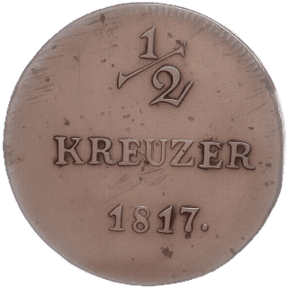 Hessen-Darmstadt Hessen-Darmstadt ½ kreuzer, 1817 coin 2