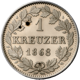 Hessen-Darmstadt Hessen-Darmstadt 1 kreuzer, 1858-1872 coin 2