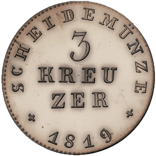 Hessen-Darmstadt Hessen-Darmstadt 3 kreuzer, 1819-1822 coin 2