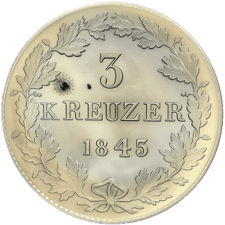 Hessen-Darmstadt Hessen-Darmstadt 3 kreuzer, 1843-1847 coin 2