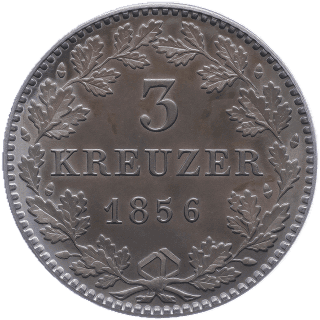 Hessen-Darmstadt Hessen-Darmstadt 3 kreuzer, 1848-1856 coin 2