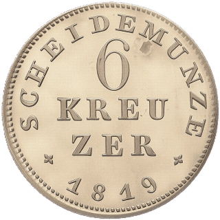 Hessen-Darmstadt Hessen-Darmstadt 6 kreuzer, 1819-1820 coin 2