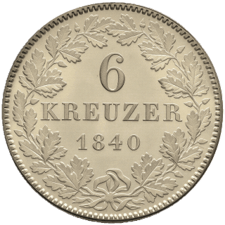 Hessen-Darmstadt Hessen-Darmstadt 6 kreuzer, 1838-1842 coin 2