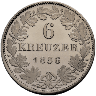 Hessen-Darmstadt Hessen-Darmstadt 6 kreuzer, 1848-1856 coin 2